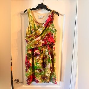 MAGGY LONDON faux wrap floral mini dress